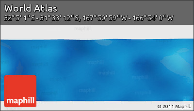 Physical Panoramic Map of the Area around 31° 49' 7" S, 167° 22' 30" W