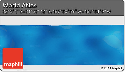 Physical Panoramic Map of the Area around 31° 49' 7" S, 167° 22' 30" W