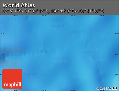 Physical Map of the Area around 31° 49' 7" S, 169° 13' 29" E