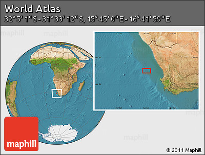 Satellite Location Map of the Area around 31° 49' 7" S, 16° 13' 30" E