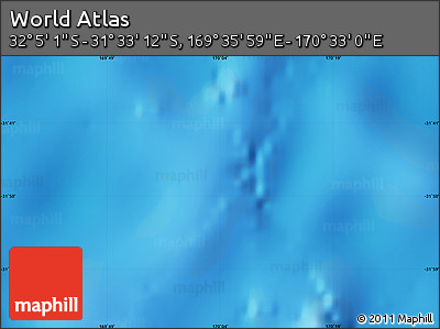 Physical Map of the Area around 31° 49' 7" S, 170° 4' 29" E
