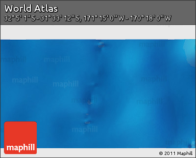 Physical 3D Map of the Area around 31° 49' 7" S, 170° 46' 30" W