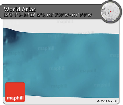 Satellite 3D Map of the Area around 31° 49' 7" S, 171° 37' 30" W