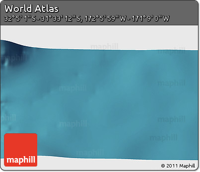 Satellite 3D Map of the Area around 31° 49' 7" S, 171° 37' 30" W