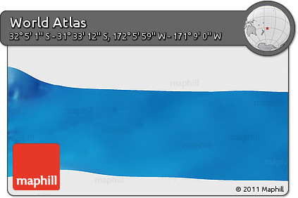 Physical Panoramic Map of the Area around 31° 49' 7" S, 171° 37' 30" W