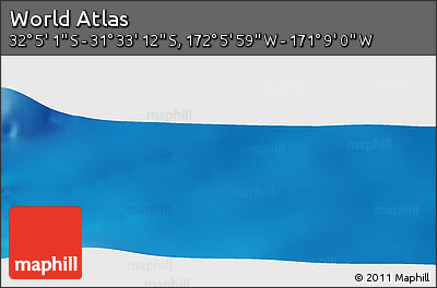 Physical Panoramic Map of the Area around 31° 49' 7" S, 171° 37' 30" W