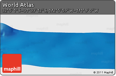 Physical Panoramic Map of the Area around 31° 49' 7" S, 171° 37' 30" W
