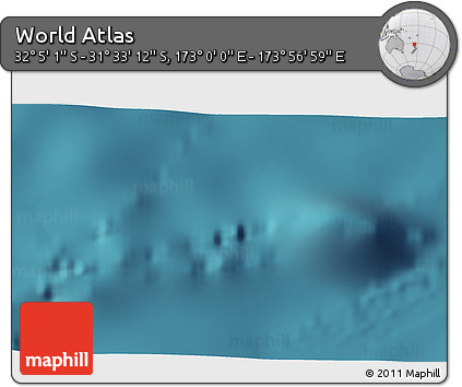 Satellite 3D Map of the Area around 31° 49' 7" S, 173° 28' 29" E