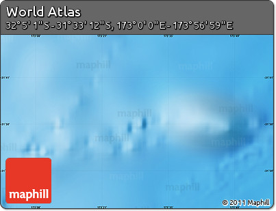 Physical Map of the Area around 31° 49' 7" S, 173° 28' 29" E