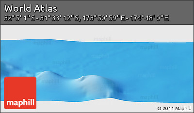 Physical Panoramic Map of the Area around 31° 49' 7" S, 174° 19' 29" E