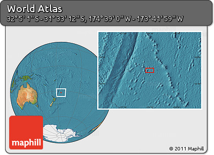 Satellite Location Map of the Area around 31° 49' 7" S, 174° 10' 30" W
