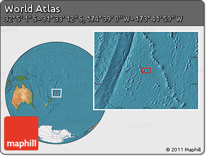 Satellite Location Map of the Area around 31° 49' 7" S, 174° 10' 30" W