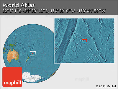 Satellite Location Map of the Area around 31° 49' 7" S, 174° 10' 30" W