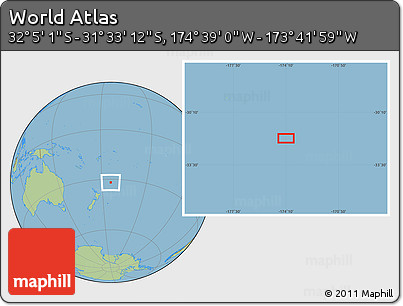 Savanna Style Location Map of the Area around 31° 49' 7" S, 174° 10' 30" W