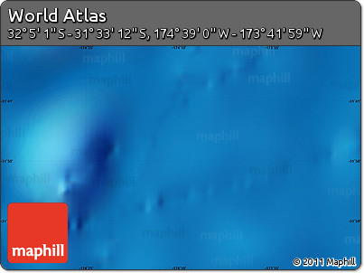 Physical Map of the Area around 31° 49' 7" S, 174° 10' 30" W