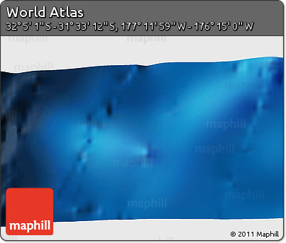 Physical 3D Map of the Area around 31° 49' 7" S, 176° 43' 29" W