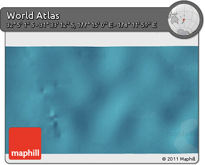 Satellite 3D Map of the Area around 31° 49' 7" S, 177° 43' 29" E