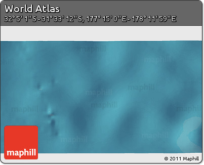 Satellite 3D Map of the Area around 31° 49' 7" S, 177° 43' 29" E