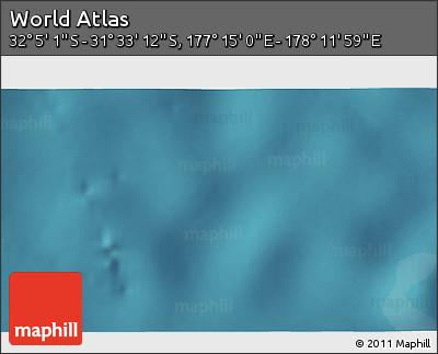 Satellite 3D Map of the Area around 31° 49' 7" S, 177° 43' 29" E