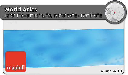 Physical Panoramic Map of the Area around 31° 49' 7" S, 178° 34' 29" E