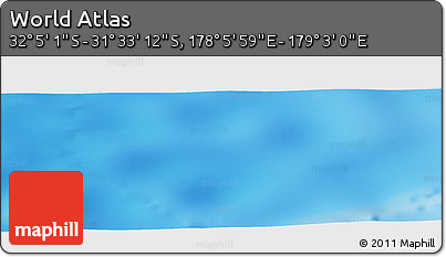 Physical Panoramic Map of the Area around 31° 49' 7" S, 178° 34' 29" E
