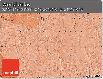 Political Map of the Area around 31° 49' 7" S, 21° 19' 30" E