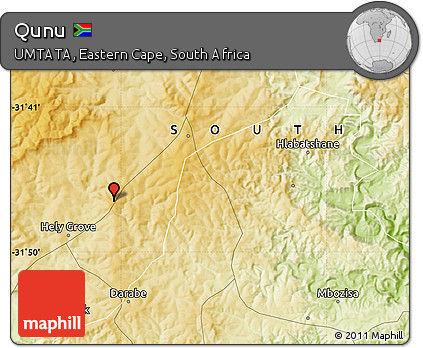 Physical Map of Qunu