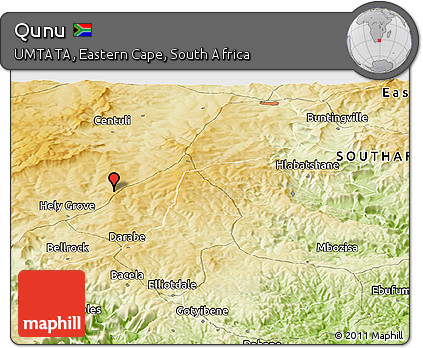 Physical Panoramic Map of Qunu