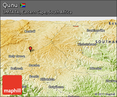 Physical Panoramic Map of Qunu