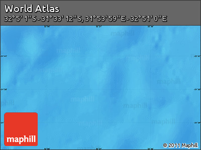 Physical Map of the Area around 31° 49' 7" S, 32° 22' 30" E
