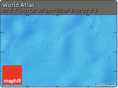 Physical Map of the Area around 31° 49' 7" S, 32° 22' 30" E