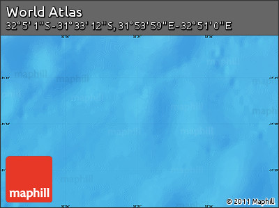 Shaded Relief Map of the Area around 31° 49' 7" S, 32° 22' 30" E