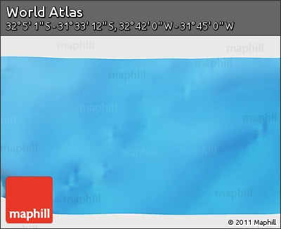 Physical 3D Map of the Area around 31° 49' 7" S, 32° 13' 30" W