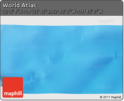 Shaded Relief 3D Map of the Area around 31° 49' 7" S, 32° 13' 30" W