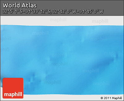 Shaded Relief 3D Map of the Area around 31° 49' 7" S, 32° 13' 30" W