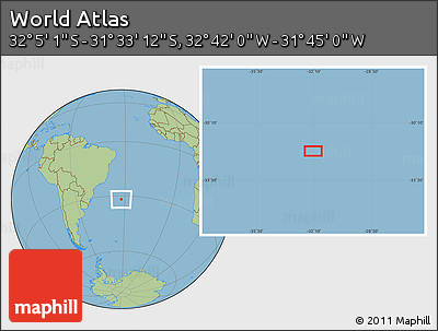 Savanna Style Location Map of the Area around 31° 49' 7" S, 32° 13' 30" W