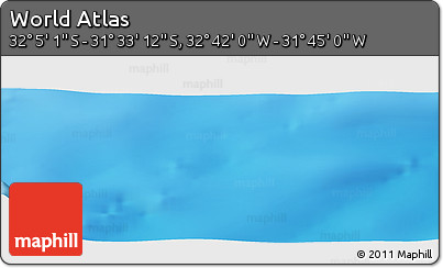 Physical Panoramic Map of the Area around 31° 49' 7" S, 32° 13' 30" W