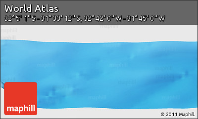 Shaded Relief Panoramic Map of the Area around 31° 49' 7" S, 32° 13' 30" W