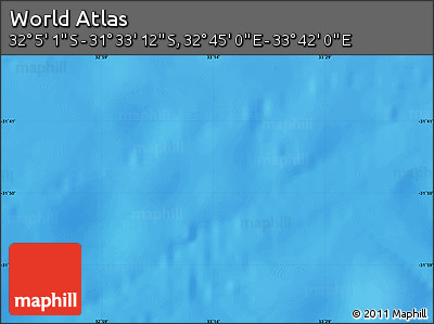 Physical Map of the Area around 31° 49' 7" S, 33° 13' 30" E