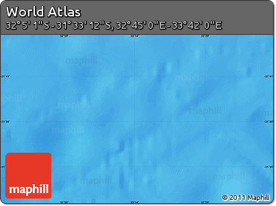 Physical Map of the Area around 31° 49' 7" S, 33° 13' 30" E