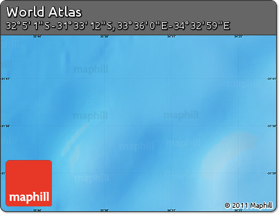 Physical Map of the Area around 31° 49' 7" S, 34° 4' 30" E