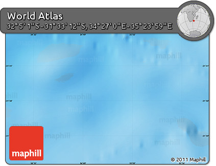 Physical Map of the Area around 31° 49' 7" S, 34° 55' 29" E