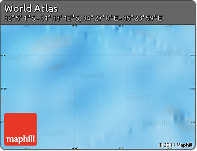 Physical Map of the Area around 31° 49' 7" S, 34° 55' 29" E