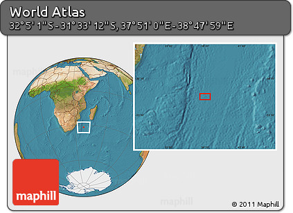 Satellite Location Map of the Area around 31° 49' 7" S, 38° 19' 30" E