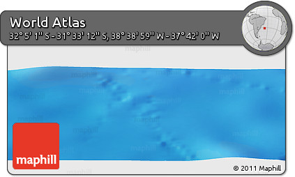 Shaded Relief Panoramic Map of the Area around 31° 49' 7" S, 38° 10' 29" W
