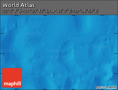 Physical Map of the Area around 31° 49' 7" S, 39° 10' 29" E