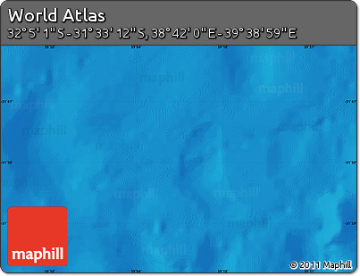 Physical Map of the Area around 31° 49' 7" S, 39° 10' 29" E