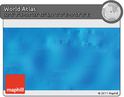 Shaded Relief 3D Map of the Area around 31° 49' 7" S, 3° 28' 30" E