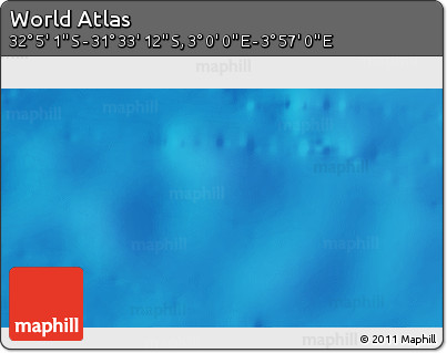 Shaded Relief 3D Map of the Area around 31° 49' 7" S, 3° 28' 30" E