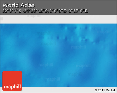 Shaded Relief 3D Map of the Area around 31° 49' 7" S, 3° 28' 30" E